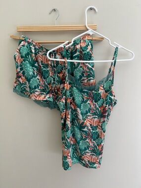 Tabitha Webb Sleepwear Cami Shorts Set PJ Women S Green Tropical